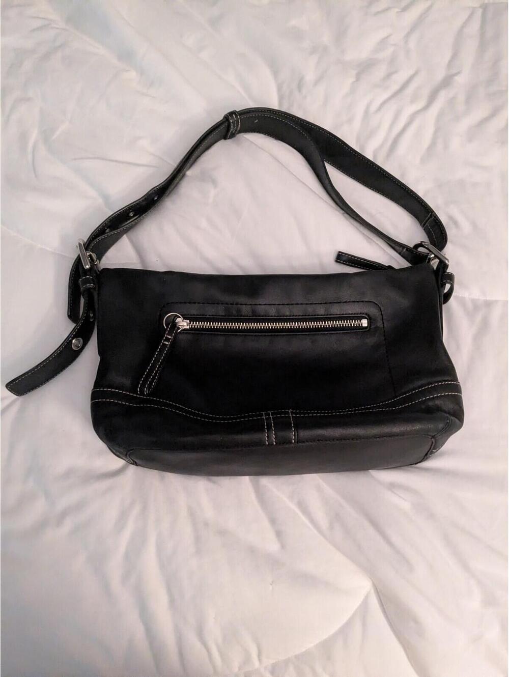 Coach black leather Vintage legacy east west hobo Convertible Shoulder Crossbody